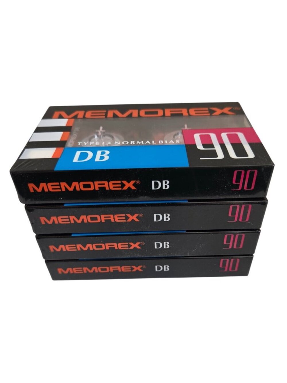 Memorex DB 90 Minute Audio Cassette Tapes Type I Normal Bias Sealed 4-Pack